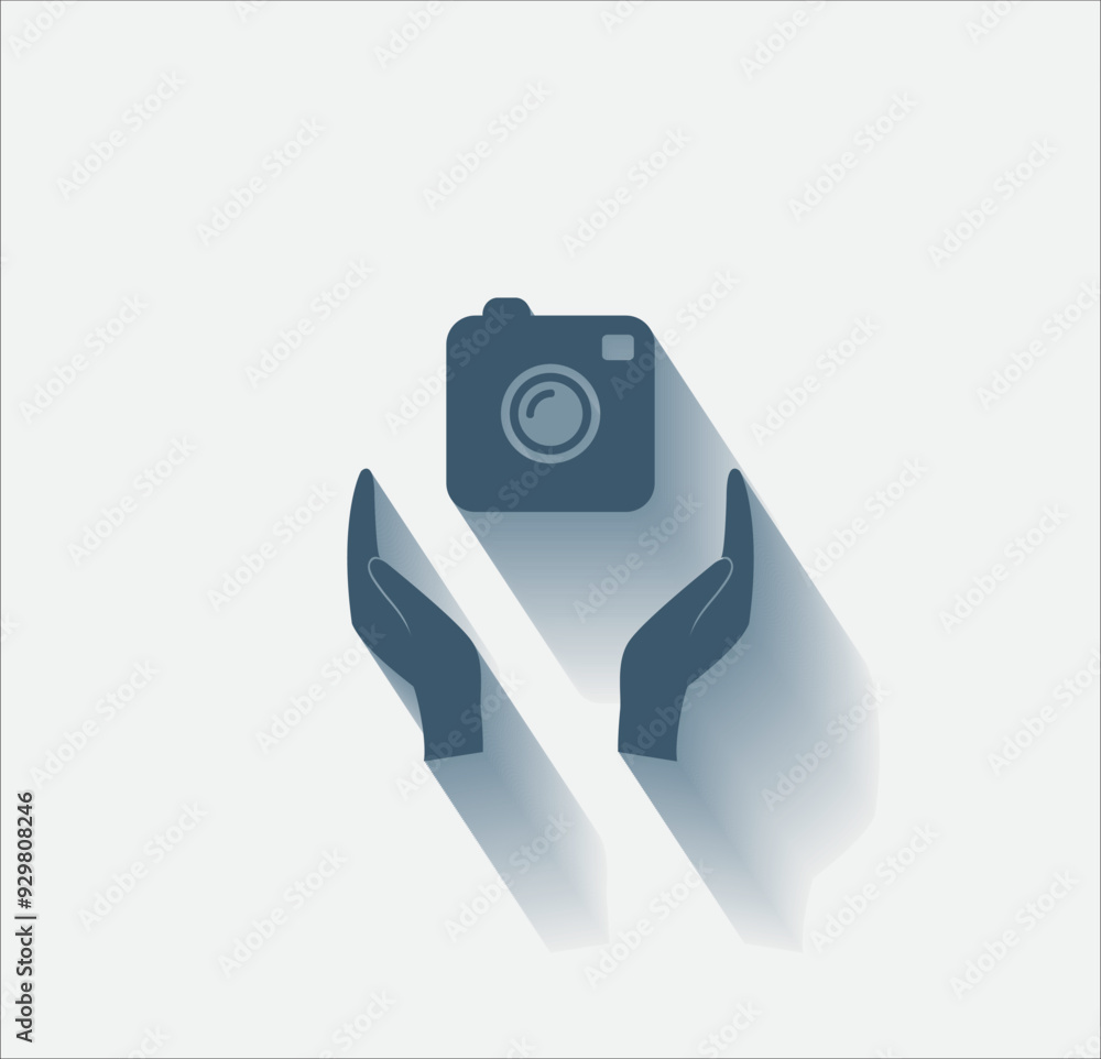 Poster vector dark color icon with shadow on light background