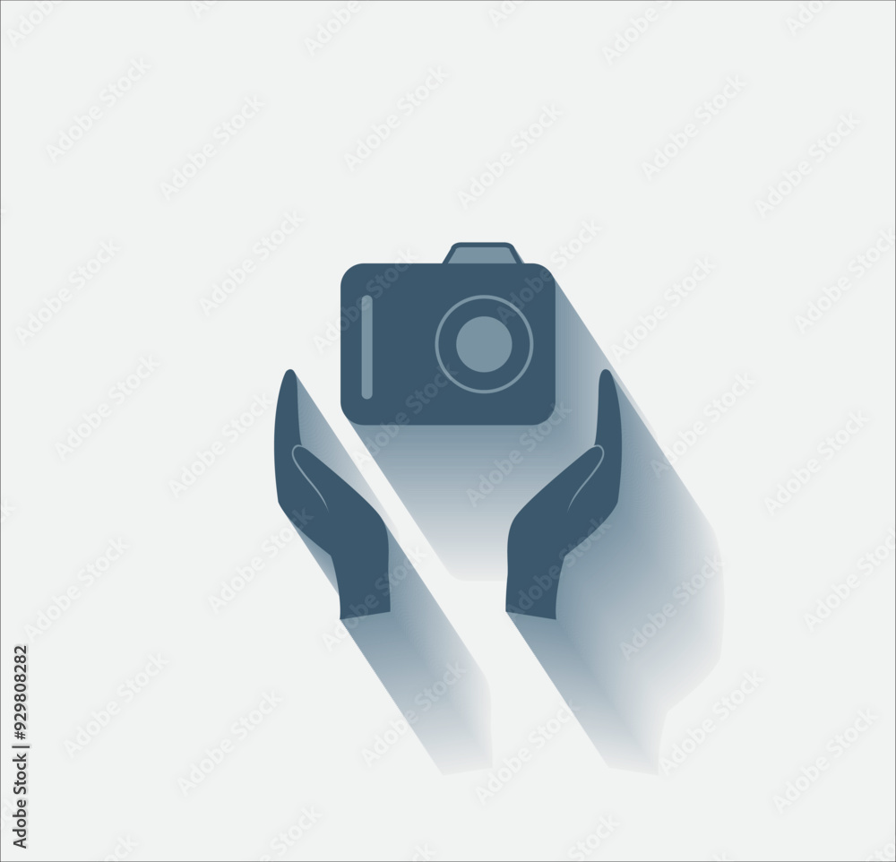Poster vector dark color icon with shadow on light background