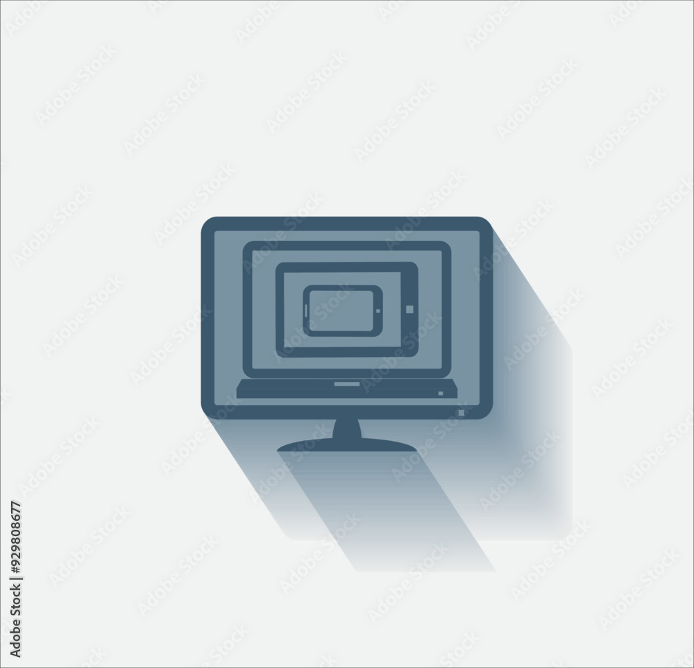 Poster vector dark color icon with shadow on light background