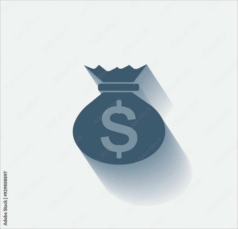 Poster vector dark color icon with shadow on light background
