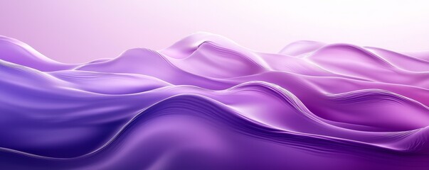Naklejka premium A serene abstract design featuring flowing waves in beautiful shades of purple, creating a calming and elegant atmosphere.