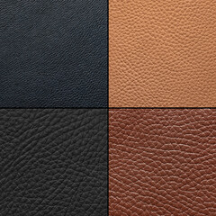 Fototapeta premium Four-color genuine leather. Background or texture sample. Studio shot.