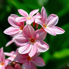 Vibrant Pink Plumeria Blooms in Close-Up Ai generated 