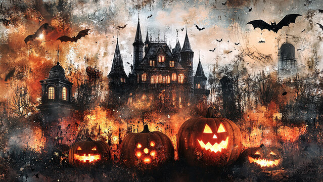 Spooky Fused Glass Art with Ravens and Jack-O-Lanterns