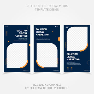 Banner Business Reels Social Media like Instagram Facebook Linkedin and more in set design template