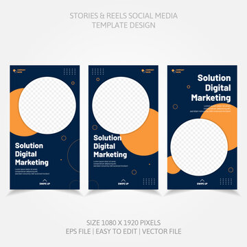 Banner Business Reels Social Media like Instagram Facebook Linkedin and more in set design template