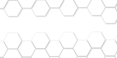 Abstract background with white color hexagons and seamless pattern vector design . luxury white pattern geometric mesh cell texture .hexagon 3d background texture design .