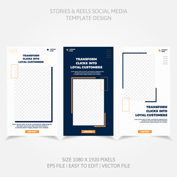 Banner Business Reels Social Media like Instagram Facebook Linkedin and more in set design template