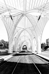 modern tram station in the city