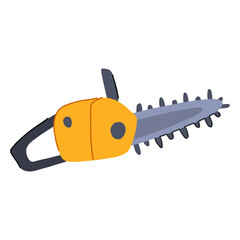 safety tree trimmer cartoon. equipment landscaping, gardening hedge, saw pole safety tree trimmer sign. isolated symbol vector illustration