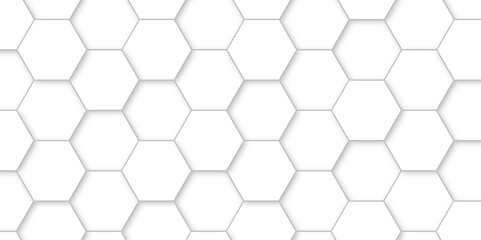Abstract background with white color hexagons and seamless pattern vector design . luxury white pattern geometric mesh cell texture .hexagon 3d background texture design .