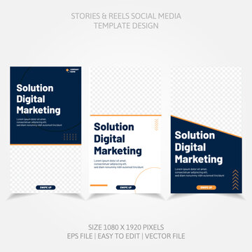 Banner Business Reels Social Media like Instagram Facebook Linkedin and more in set design template