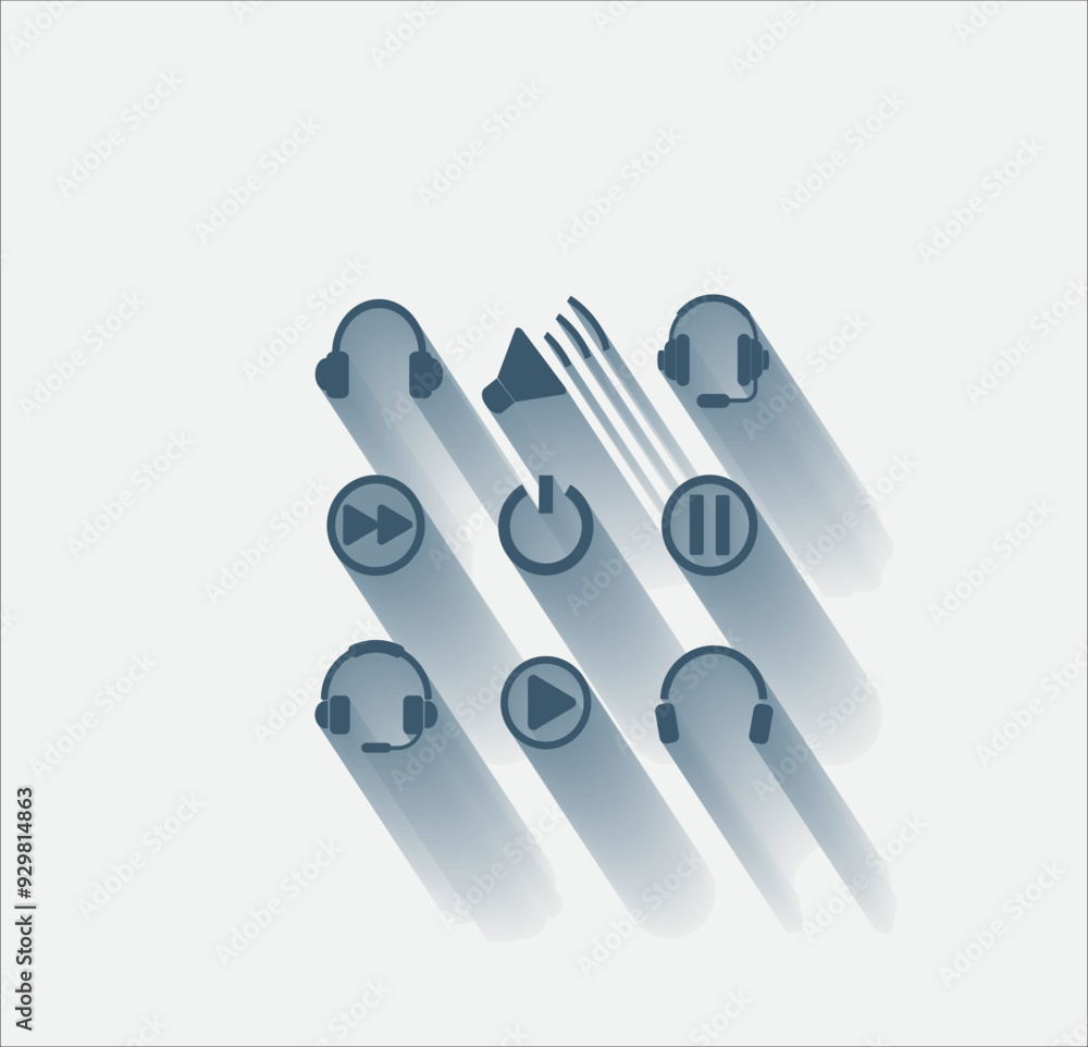 Poster vector dark color icon with shadow on light background