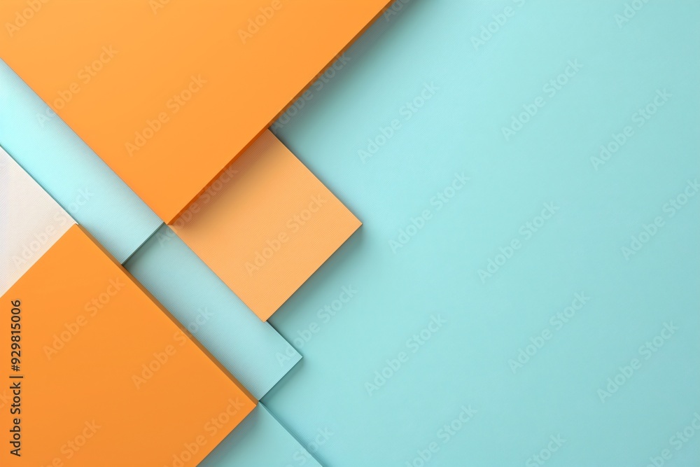 Poster a bold 3d design featuring angular shapes in bright, contrasting hues, leaving ample copy space on t