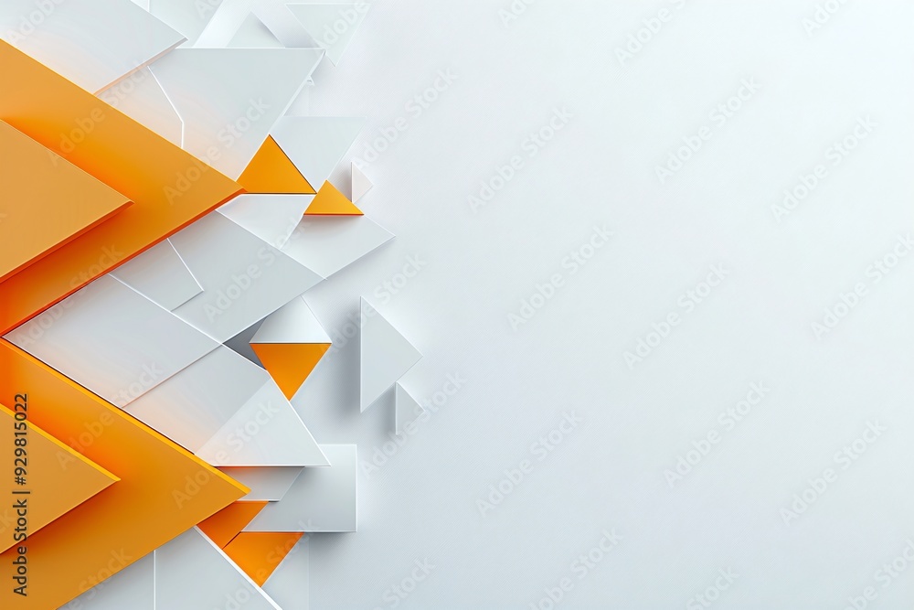 Poster a bold 3d design featuring angular shapes in bright, contrasting hues, leaving ample copy space on t