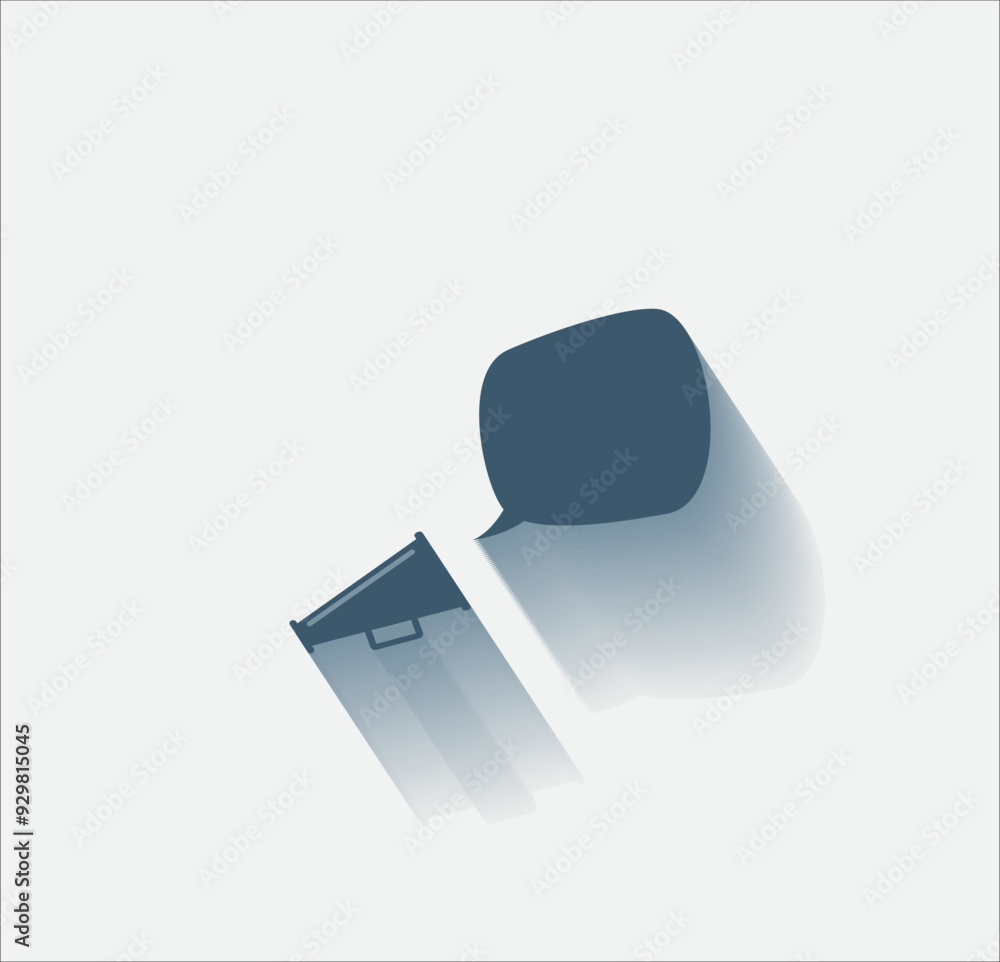 Poster vector dark color icon with shadow on light background