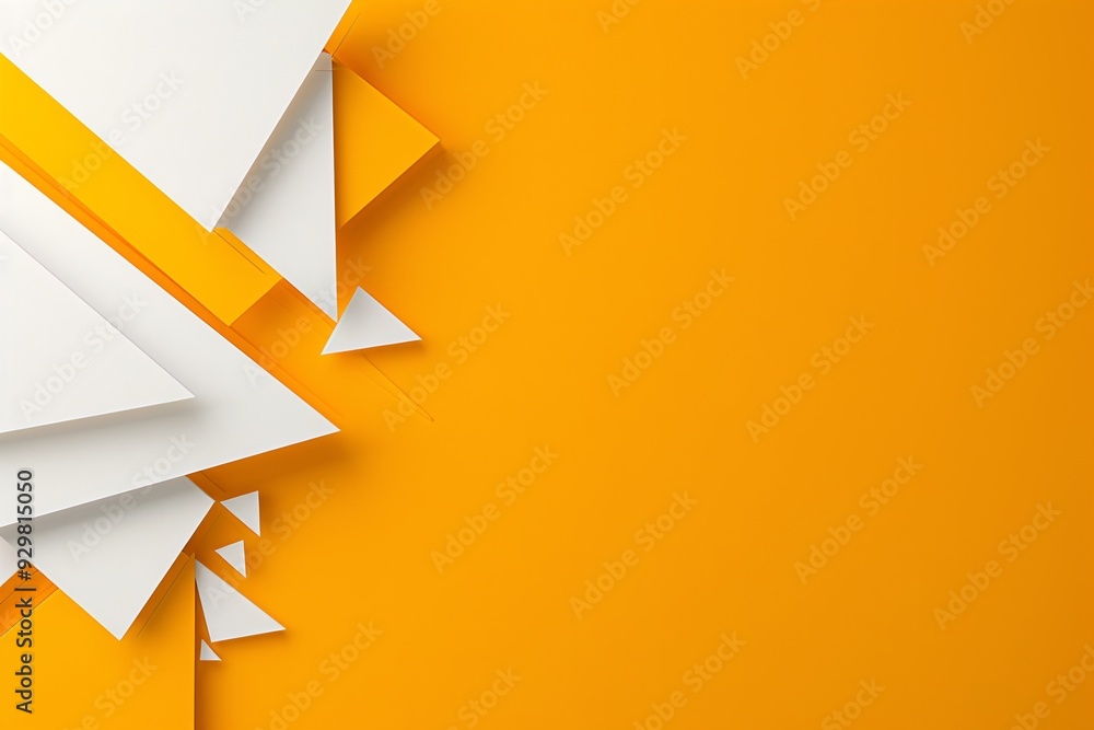 Poster a bold 3d design featuring angular shapes in bright, contrasting hues, leaving ample copy space on t