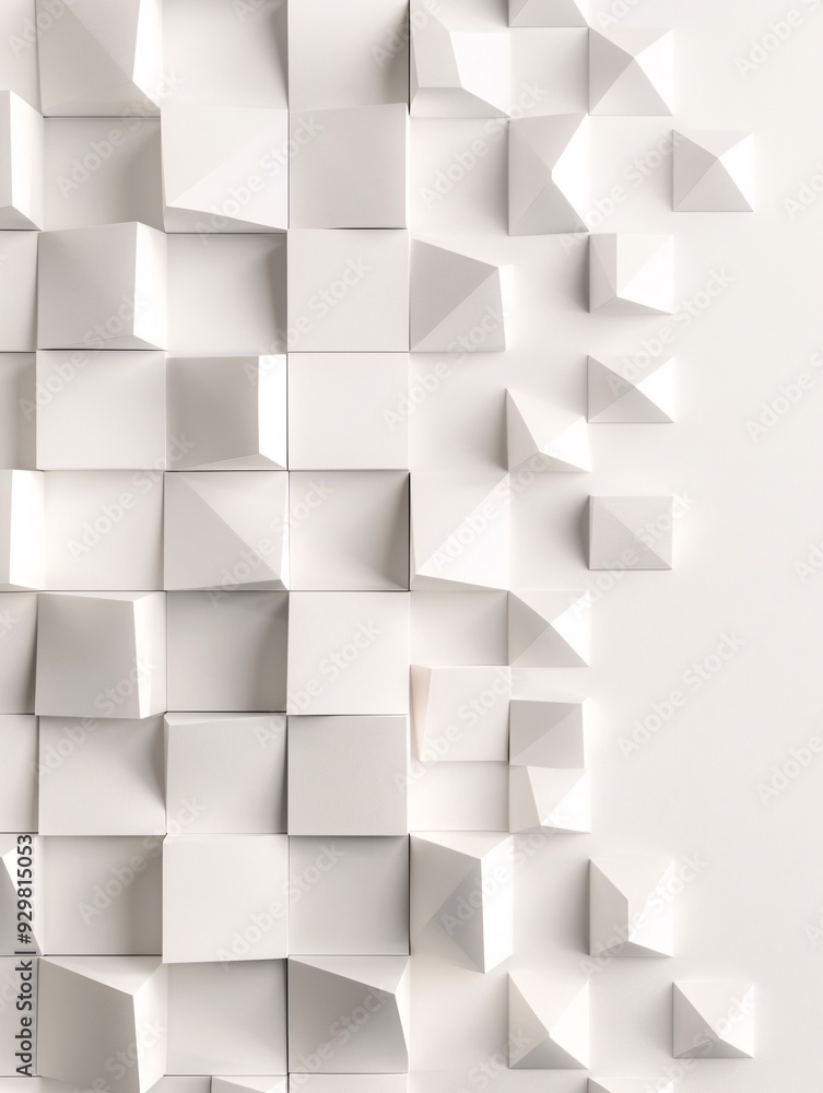 Poster a subtle 3d geometric background with repeating diamond shapes in muted tones, offering an elegant a