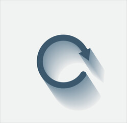 Vector dark color icon with shadow on light background