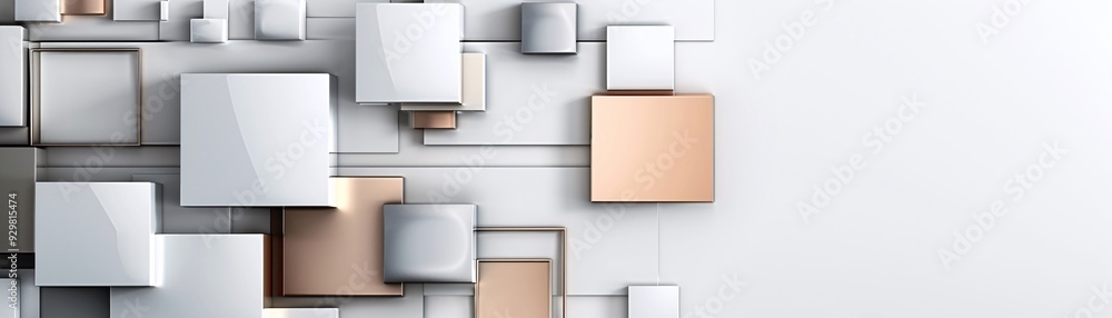 Aufkleber a sophisticated 3d geometric pattern of overlapping diamonds in metallic hues, offering an elegant b