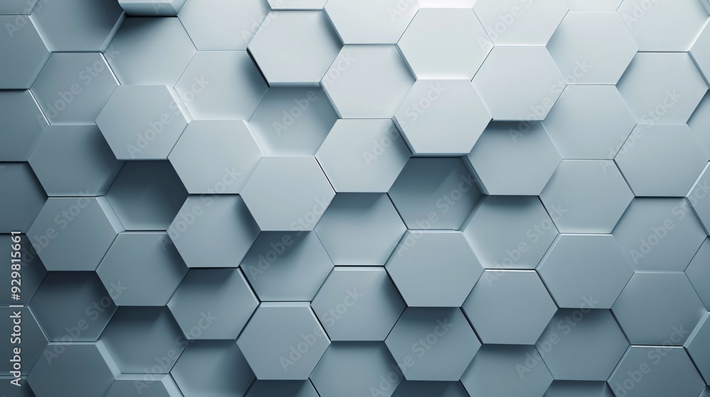 Aufkleber a minimalist 3d background with a pattern of layered hexagons in shades of grey, providing a sleek a