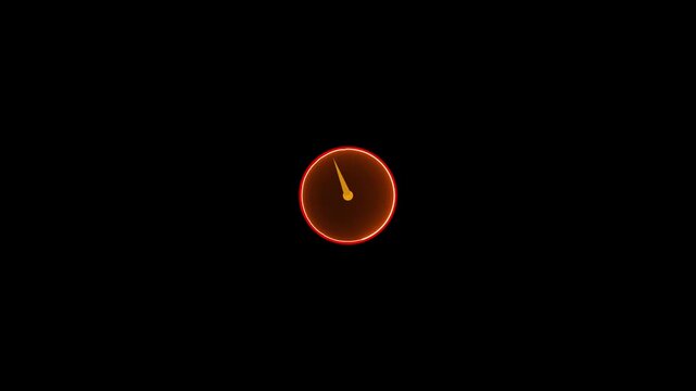 saber using clock icon animation on black colour background