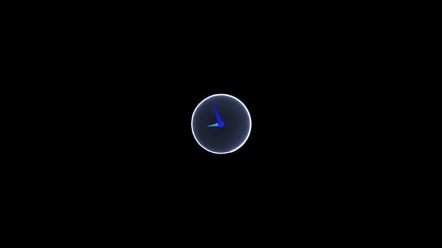 saber clock animation on black colour background.