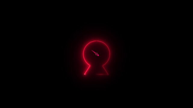 table clock animation with red saber effect on black background.