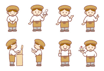 カフェ店員セット 茶色の制服