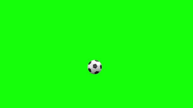 Classic soccer ball flying towards camera on green background. Soccer Kick Animation Transitions. Set of 3 videos.