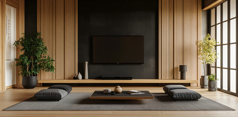 Minimalist Japanese Living Roo