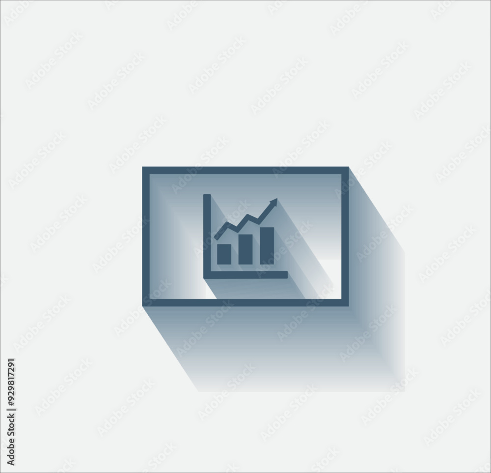 Poster vector dark color icon with shadow on light background
