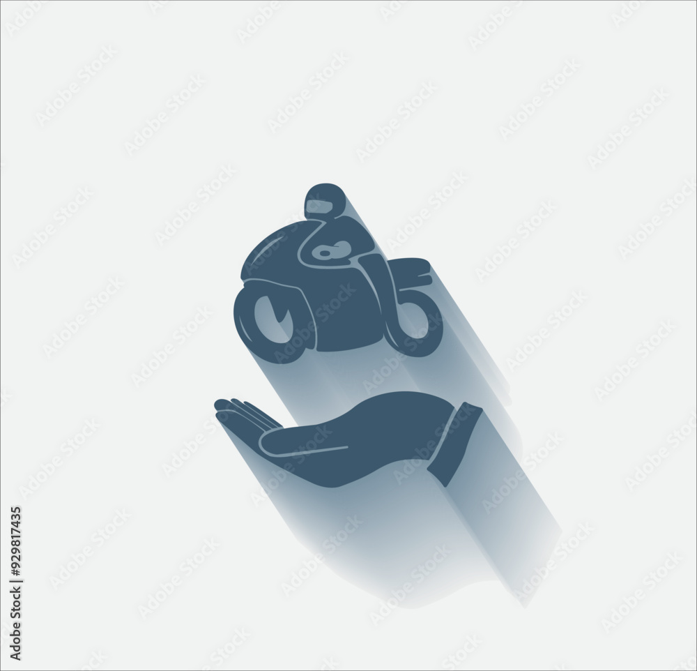 Poster vector dark color icon with shadow on light background