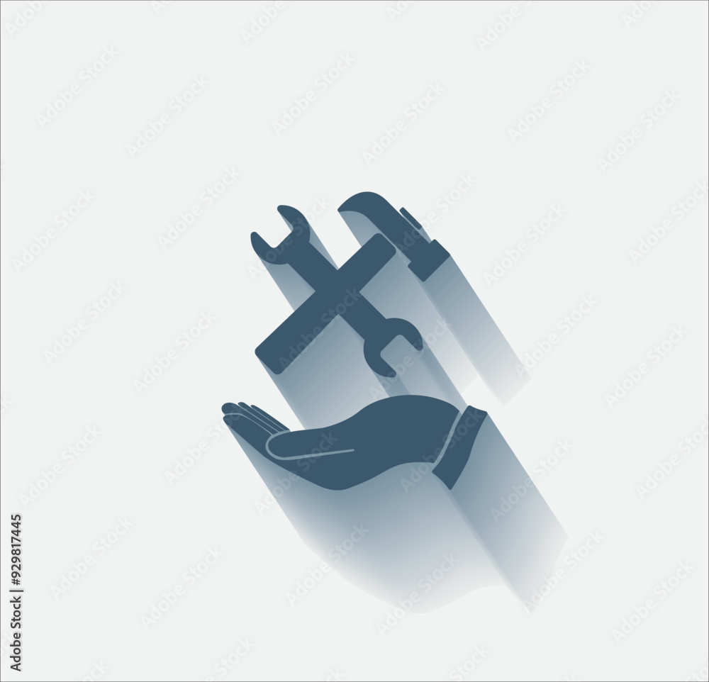 Poster vector dark color icon with shadow on light background