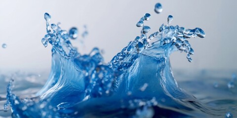 Dynamic Water Splash Frozen in Time: Liquid Sculpture on Clean White Background. Mesmerizing Pure Water Advertising Visual for Marketing Campaigns. High-Quality 4K Wallpaper for UI Design, Web Marketi