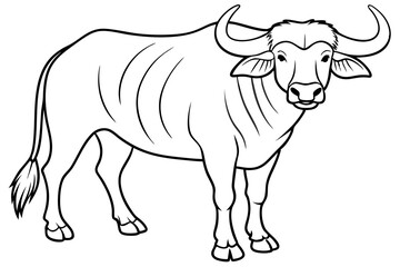 Line art of a buffalo 