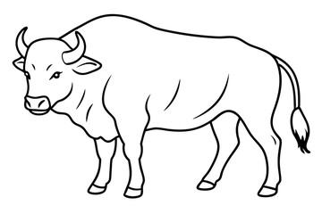 Line art of a buffalo 