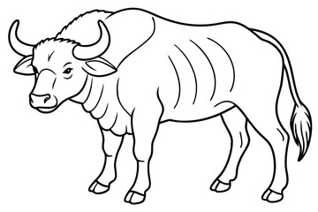 Line art of a buffalo 