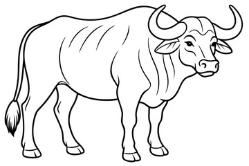 Line art of a buffalo 