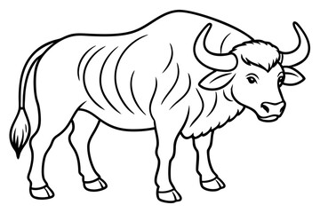 Line art of a buffalo 