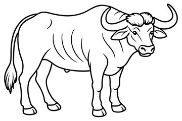 Line art of a buffalo 