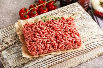 Raw minced beef uncooked meat