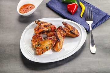 Buffalo grilled chicken wings barbecue