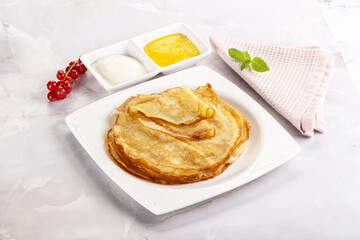 Sweet homemade thick baked pancakes