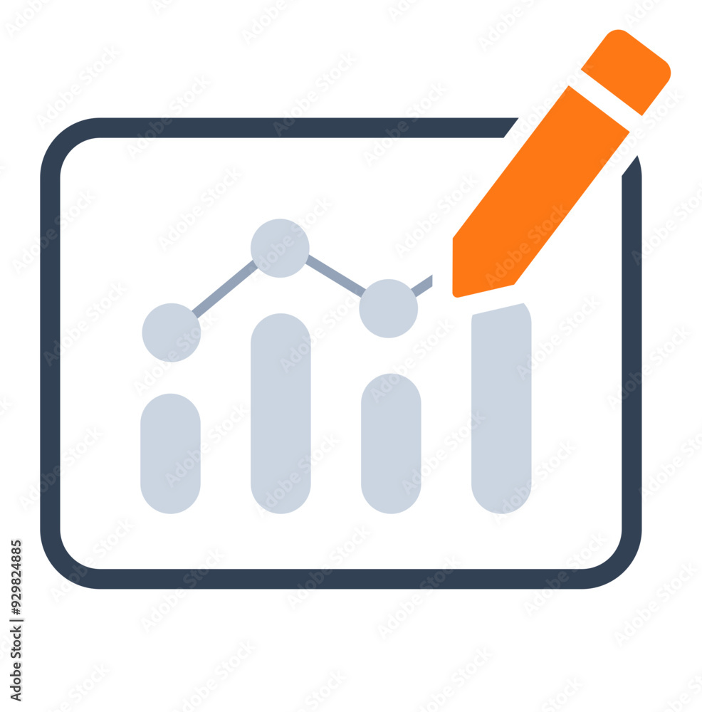 Wall mural illustration of a icon charts data editing