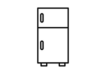 Icono negro de nevera en fondo blanco