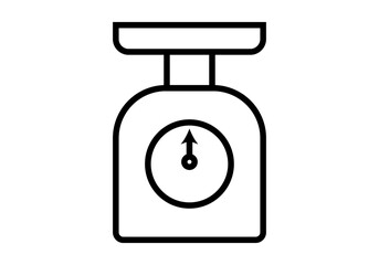 Icono negro de peso o balanza analógica de cocina