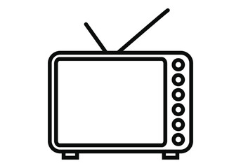 Icono negro de televisi&oacute;n anal&oacute;gica de cocina