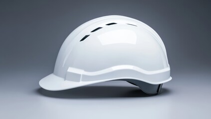 Fototapeta premium White construction helmet on a gray background