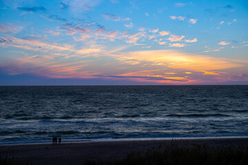 Blue hour after sunset by the sea, North Sea Denmark